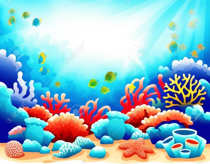 Arrecife de coral imagen Tema 4 - ilustración vectorial
