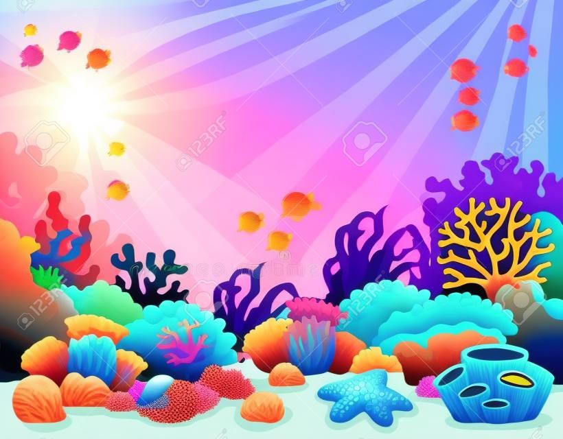 Arrecife de coral imagen Tema 4 - ilustración vectorial