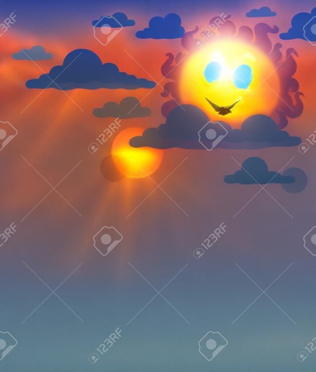 Sun on sky theme image 