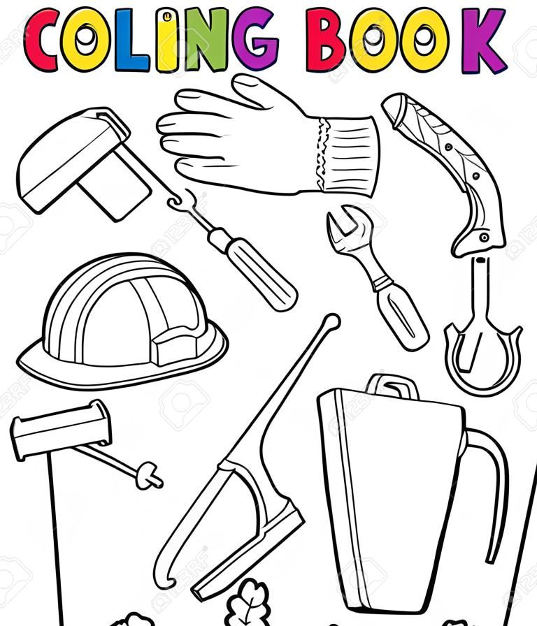 Coloring book tools theme illustration 