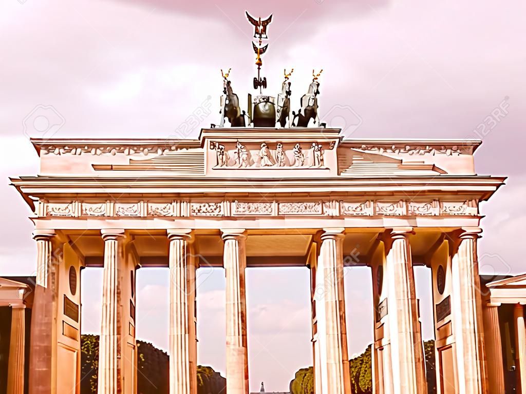 famoso punto di riferimento Brandenburger Tor Porta di Brandeburgo a Berlino Germania epoca