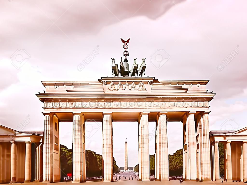 Brandenburger Tor Brandenburg Gate famous landmark in Berlin Germany vintage