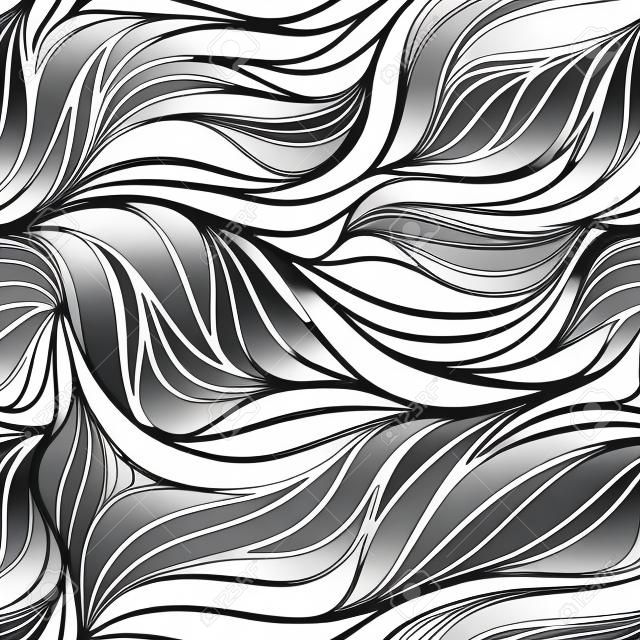 无缝直线织物图案线条抽象单色波自然生态背景