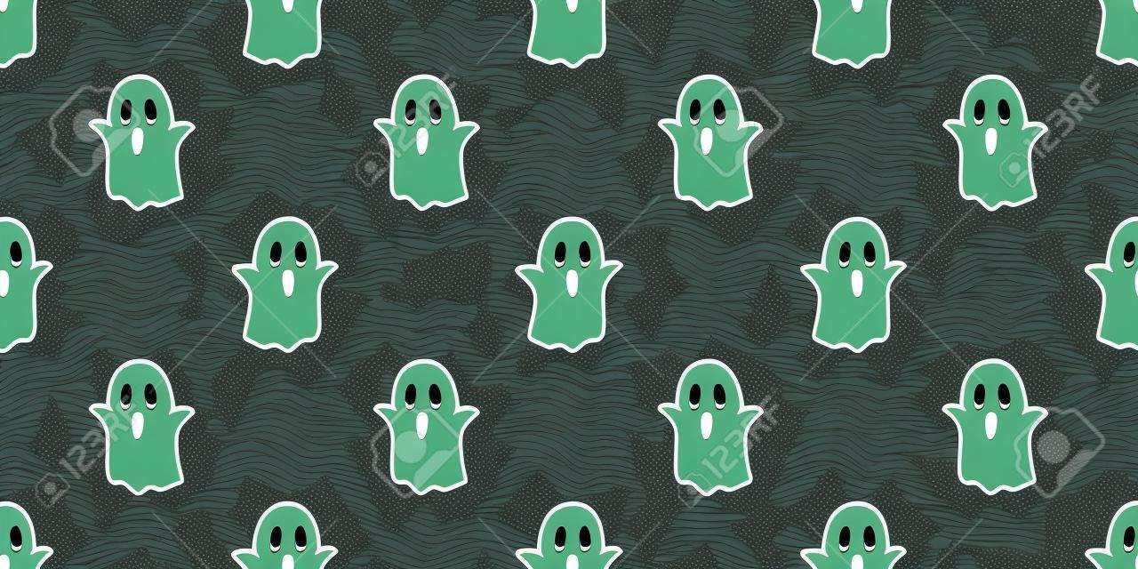 Halloween naadloos patroon Ghost vector geïsoleerde spookachtige cartoon achtergrond wit