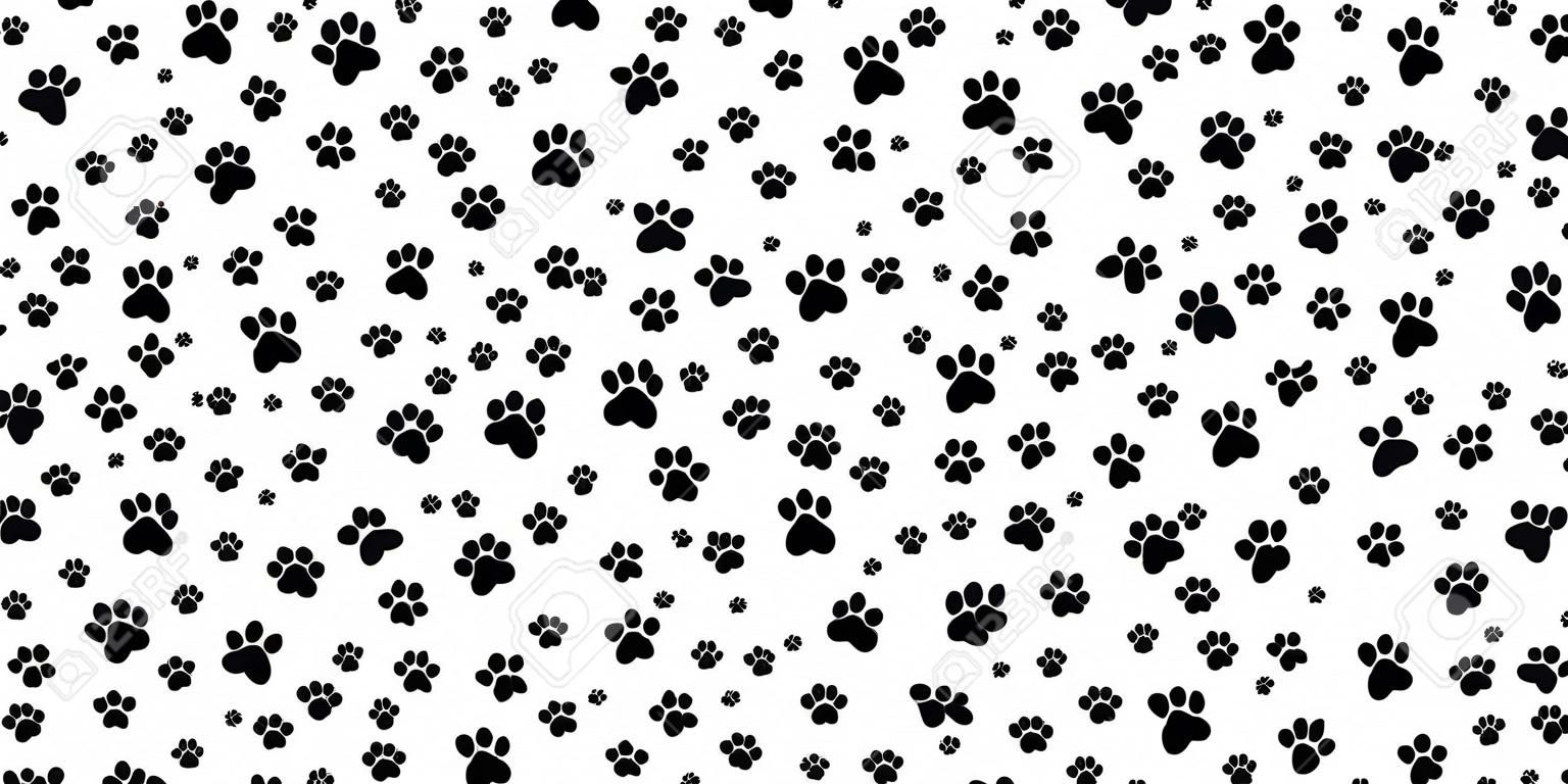 Hueso de perro de patrones sin fisuras vector pata de perro doodle fondo de pantalla aislado