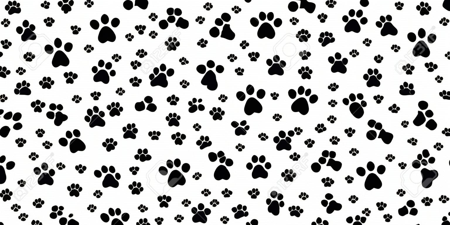 Hundeknochen Nahtloses Mustervektor-Hundepfoten-Gekritzel isolierte Tapetenhintergrund