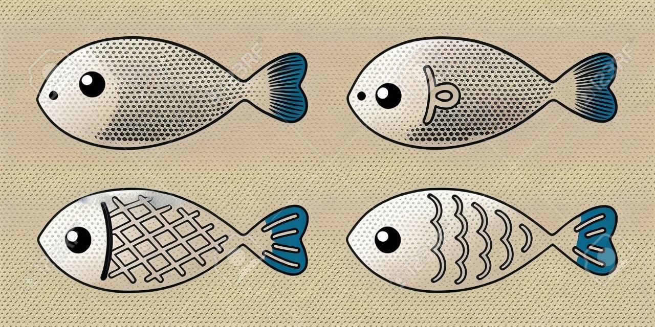 poisson vecteur saumon icône illustration caractère graphique symbole dessin animé