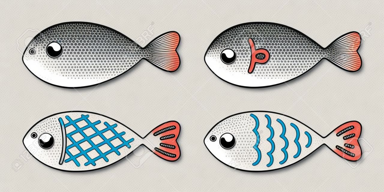 Fisch Vektor Lachs Symbol Abbildung Charakter Grafik Symbol Cartoon