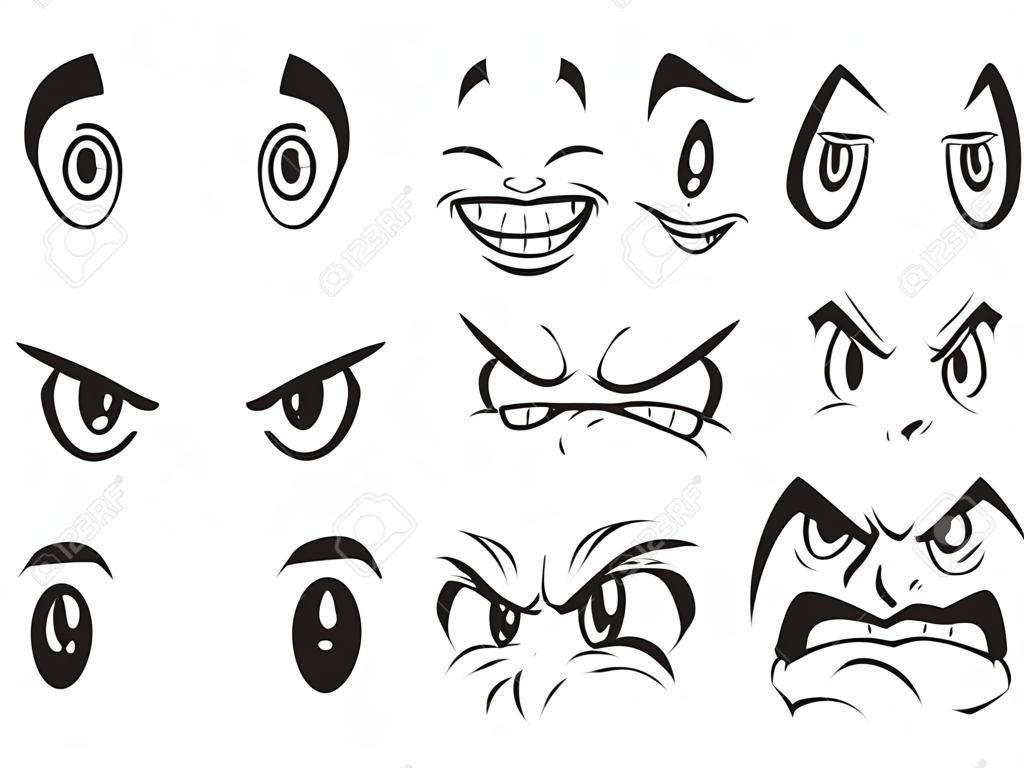 Illustrazioni vettoriali di espressioni del viso