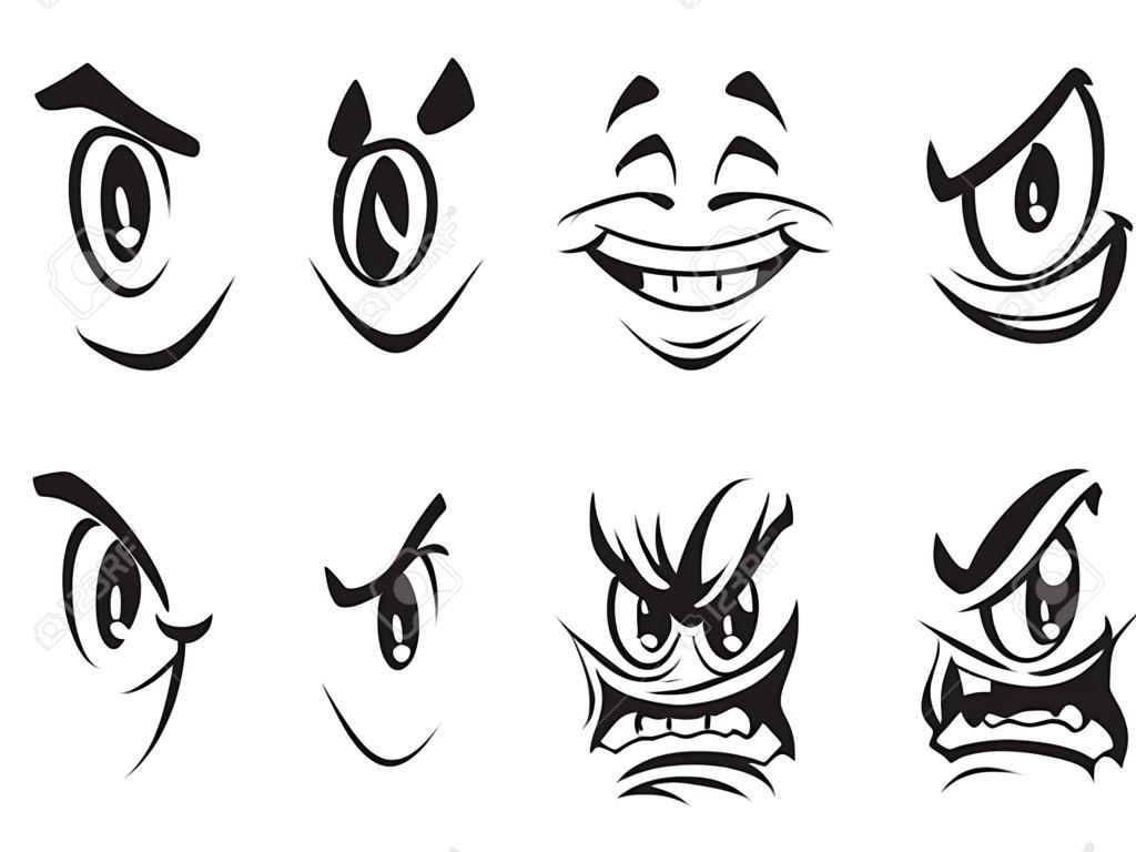 Illustrazioni vettoriali di espressioni del viso