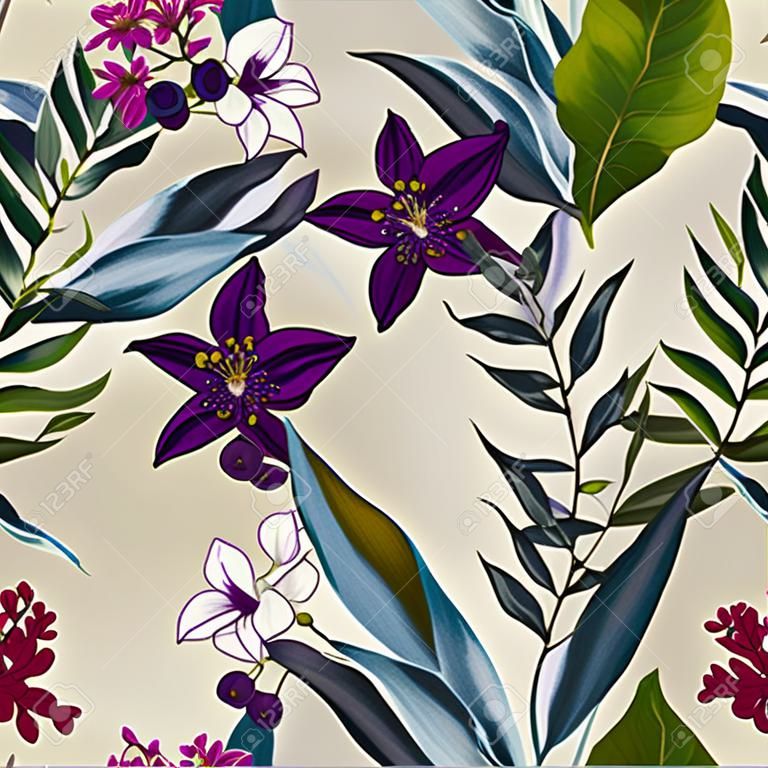 motif tropical seamless exotique mode papier peint à fleurs -Collet