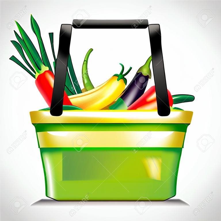 koszyk z bukietem warzyw