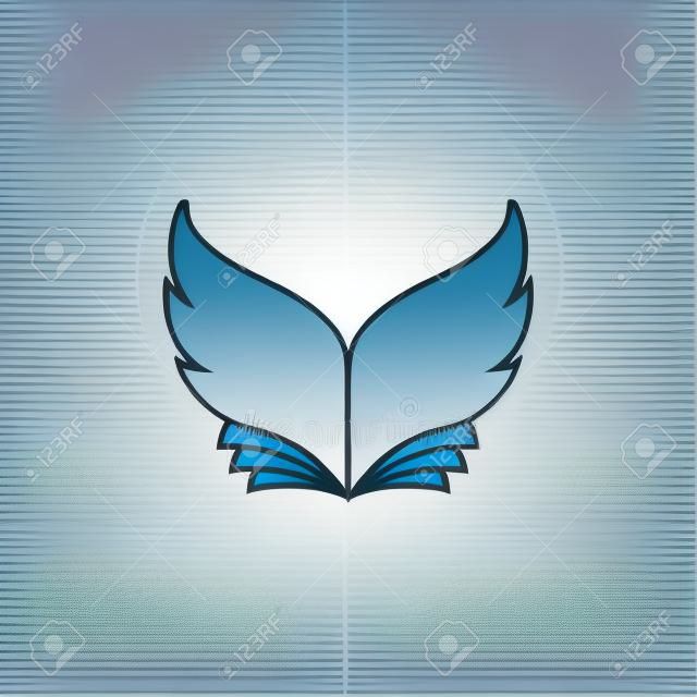 Vector illustration of a Book with wing-shaped sheets