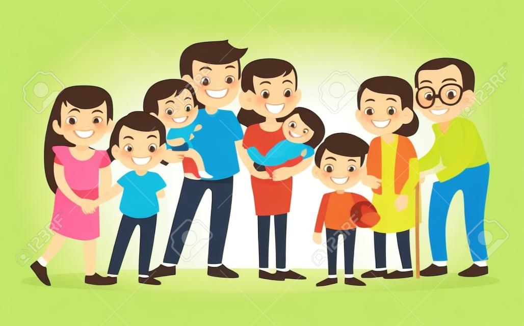 happy family vector illustration isolated