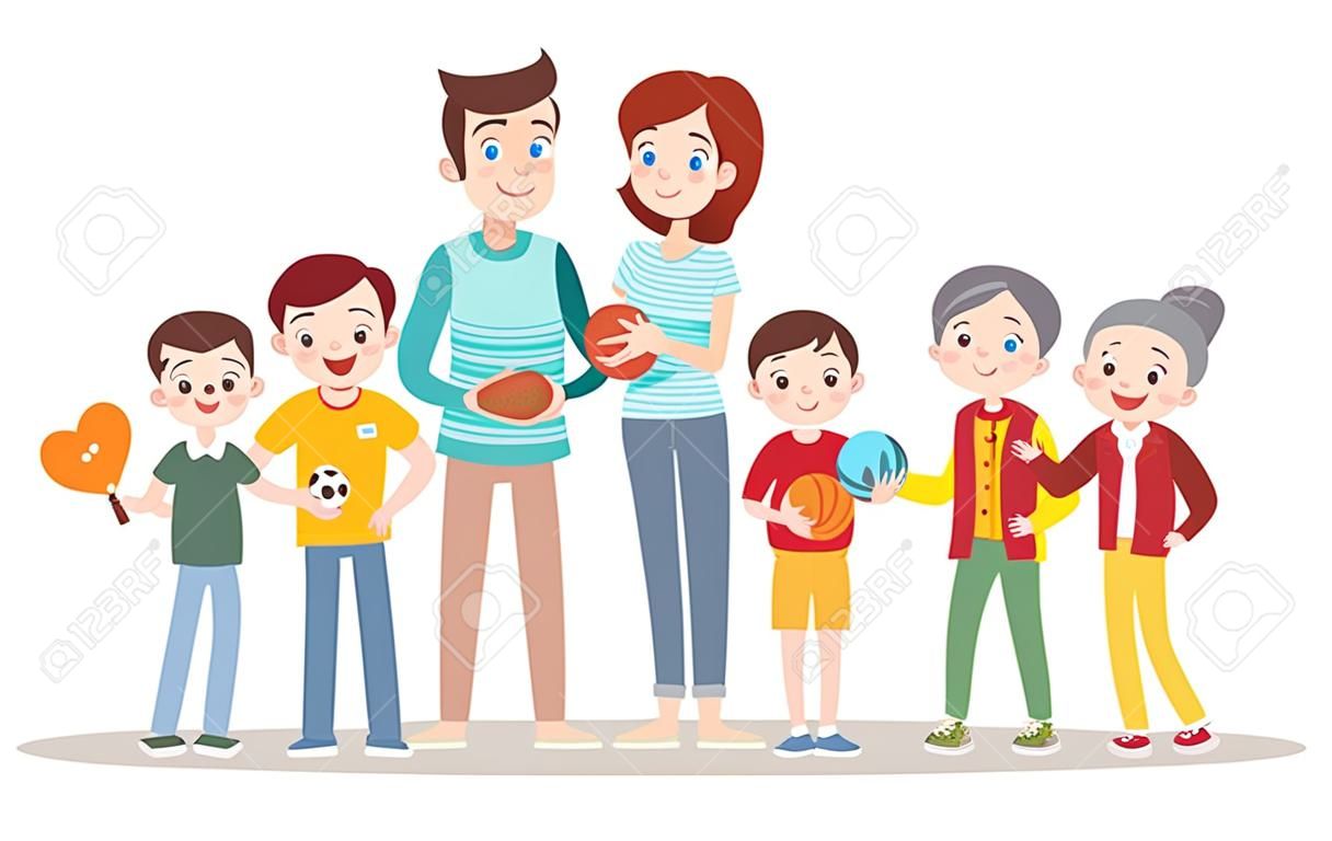 happy family vector illustration isolated