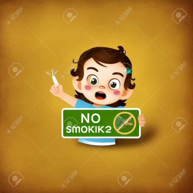 süßes kleines kind, das brett über das rauchen hält