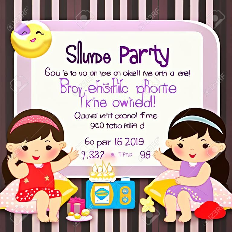 Invitación de la fiesta de pijamas del cumpleaños