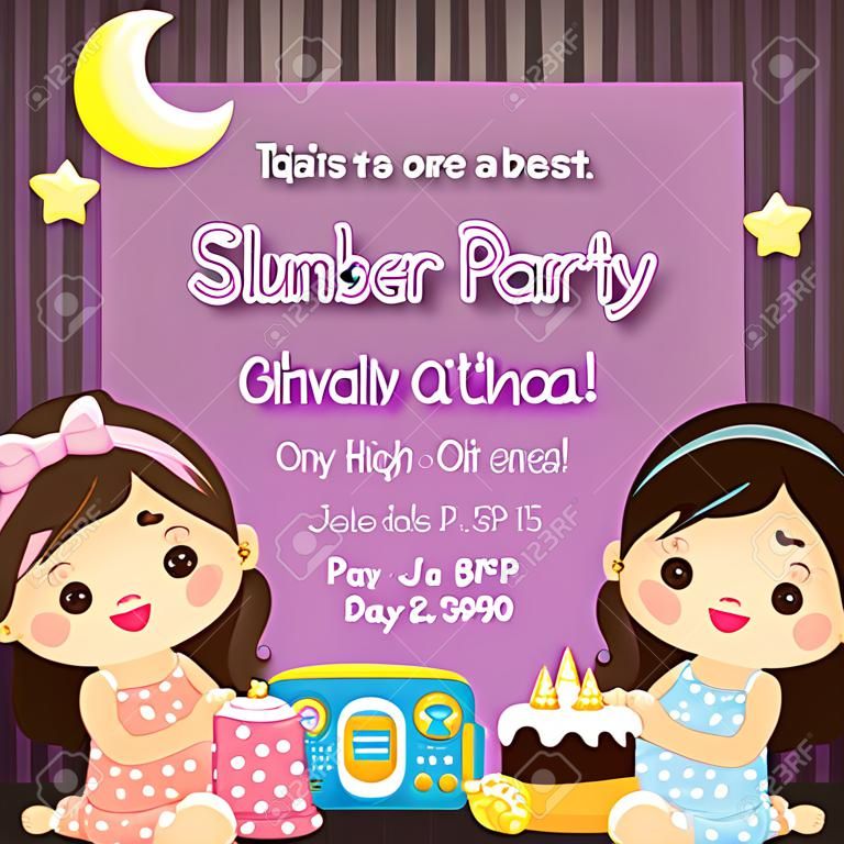 Invitación de la fiesta de pijamas del cumpleaños
