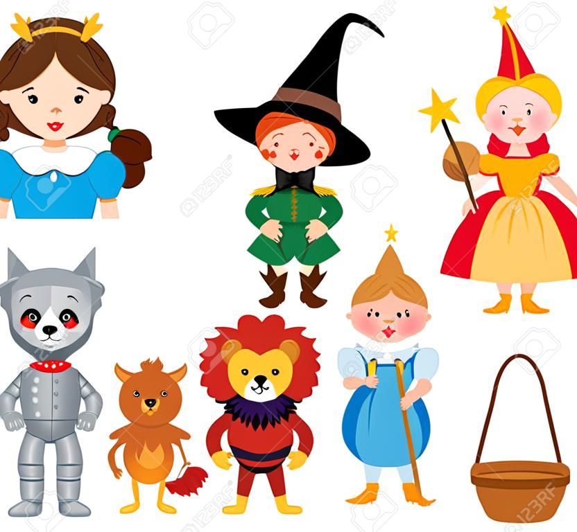 a vector set of many character in wizard of oz