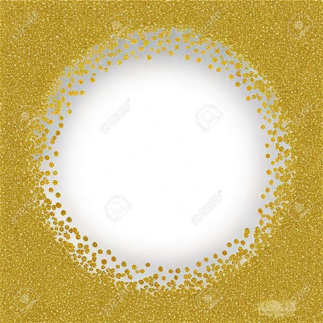 Round glitter gold frame. 