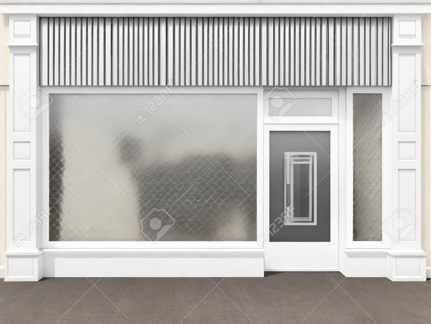 Shopfront avec de grandes fenêtres façade blanche magasin