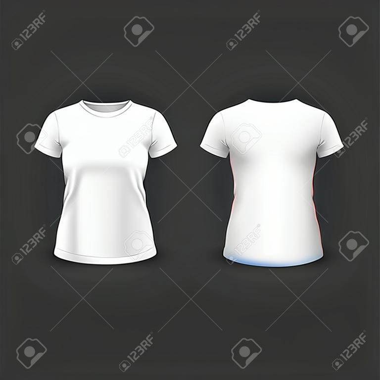 Illustrazione vettoriale di t-shirt donna bianca