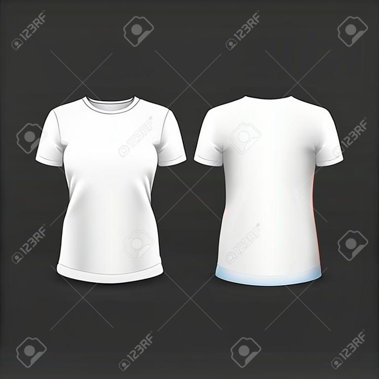 Illustrazione vettoriale di t-shirt donna bianca