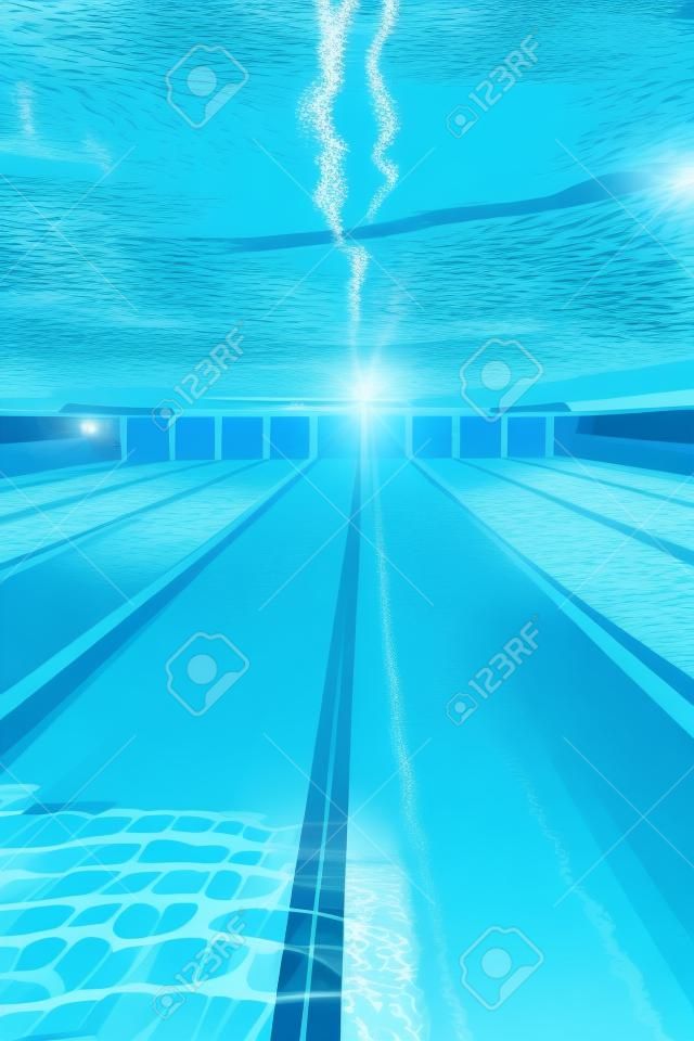 Swimming pool under water background