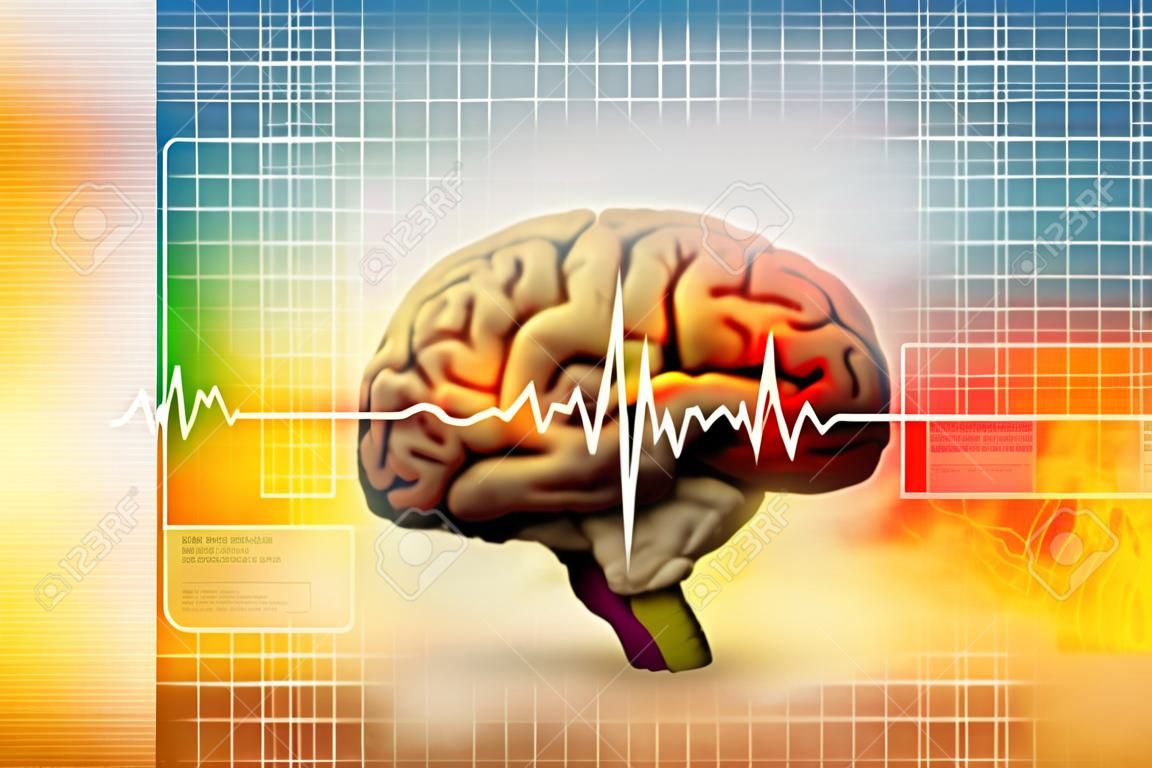 El cerebro humano en el fondo médico abstracto