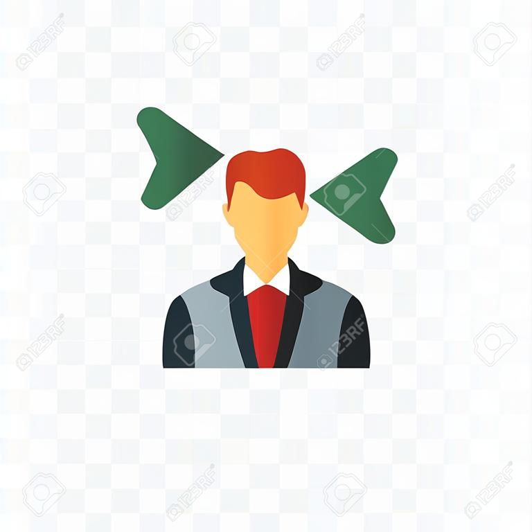 Icona di vettore dell'uomo d'affari isolato su sfondo trasparente, concetto di uomo d'affari