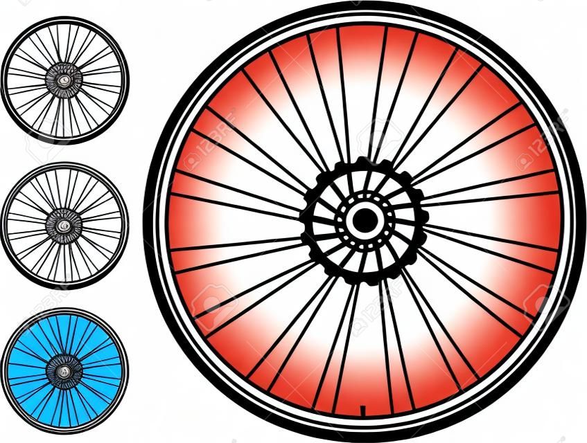 Bike wheel set - vector illustration on white background