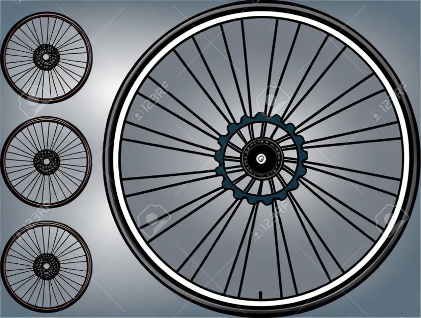 Set ruote Bike - illustrazione vettoriale su sfondo bianco