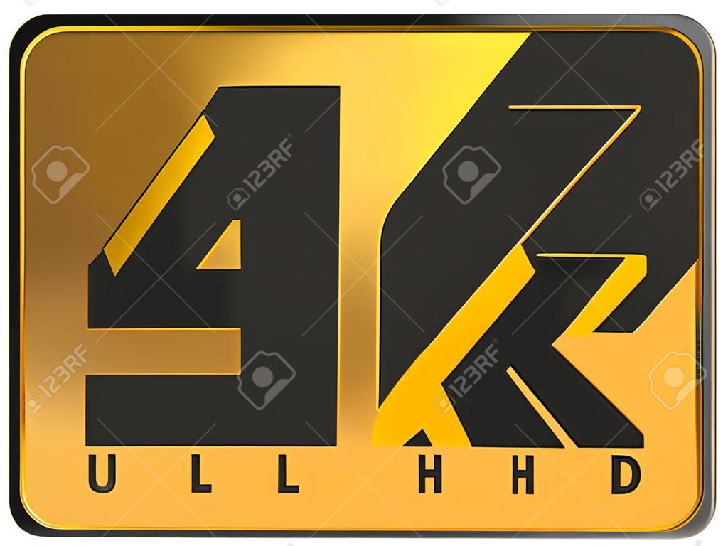 Ultra HD 4K-Symbol. Bild mit Clipping-Pfad.