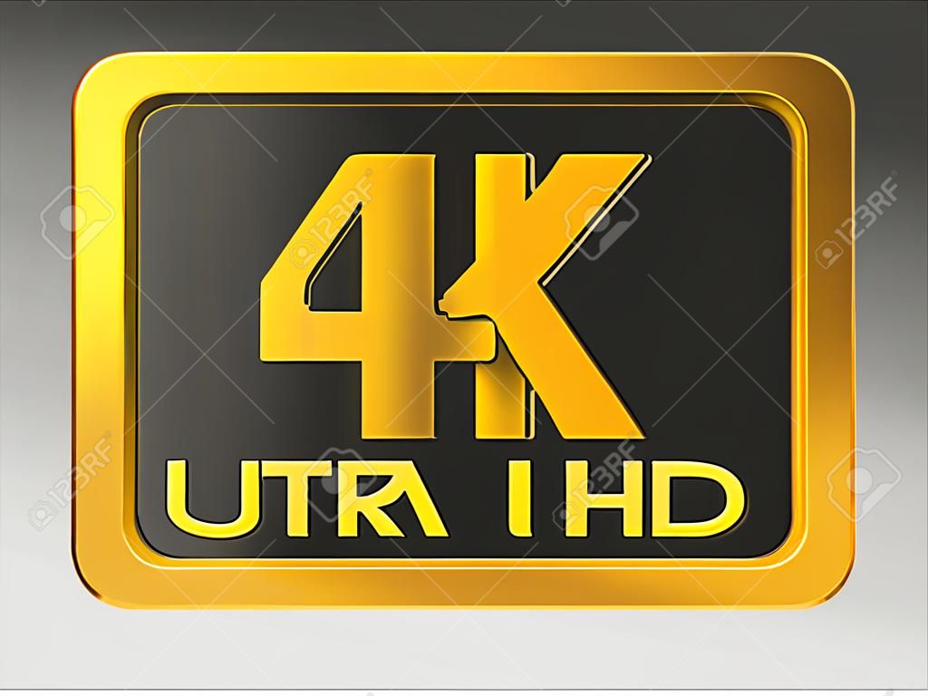 Ultra HD 4K-Symbol. Bild mit Clipping-Pfad.