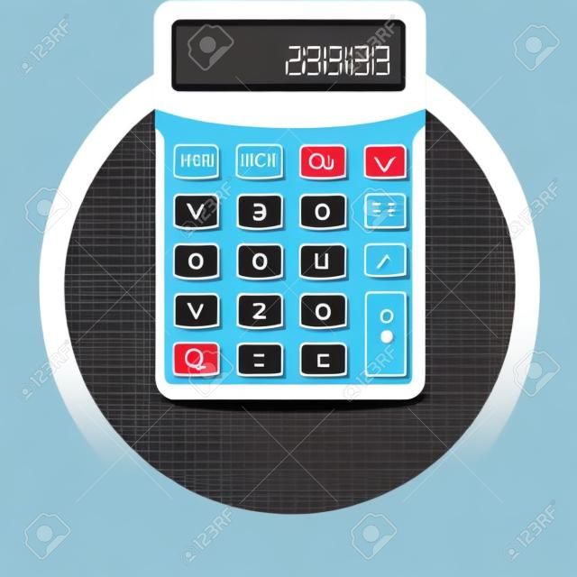 Ilustración vectorial de la calculadora electrónica, diseño plano