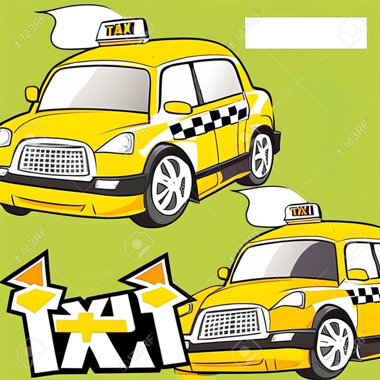 Taxi Car Cartoon Vector logo