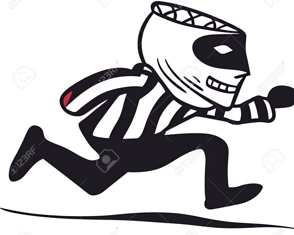 Running thief, Retro Vector Illustration