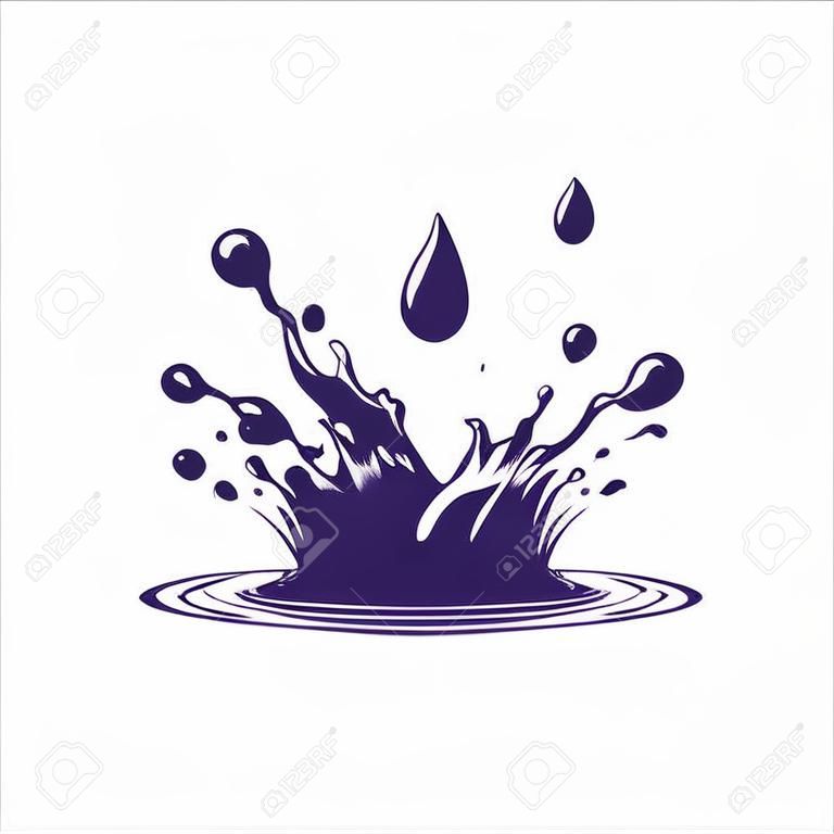 Splash of water. Splash on a white background. Vector illustration.