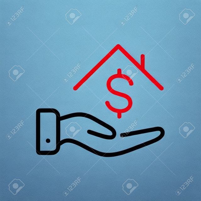 Icono de dinero de préstamo, prestatario