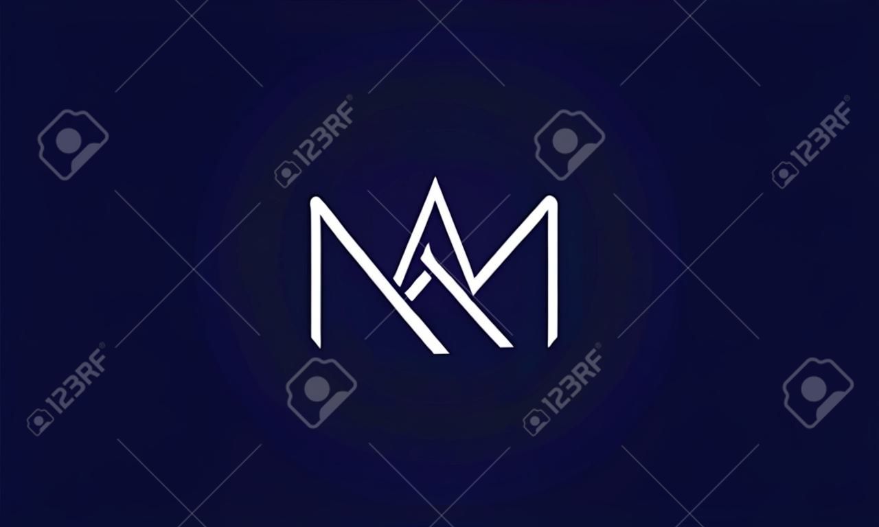 LETTERS AM LOGO DESIGN WITH NEGATIVE SPACE EFFECT FOR ILLUSTRATION USE