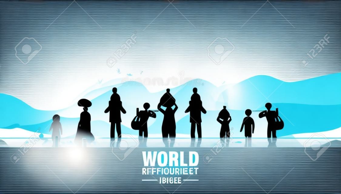 World Refugee Day. Concept of social event. 20 June-vector. International immigration concept background. Flat illustration or vector concept background for web design, banner or card.