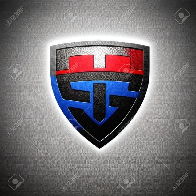 Logo TS. ikona tarczy opartej na literach