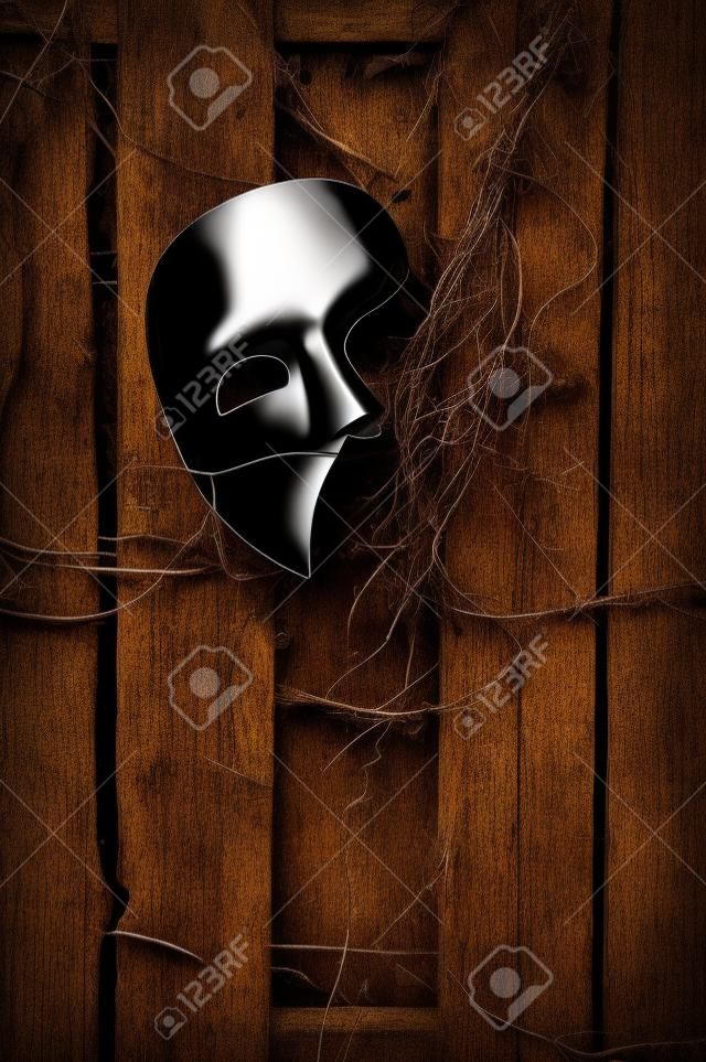 Masquerade - Phantom of the Opera Mask on Weathered Fence