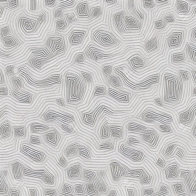 黒と白のシームレスなサンゴ迷路線有機パターンの抽象的な背景