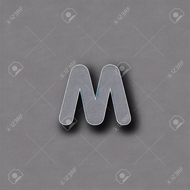 文字 M。モダンなスタイルの単純なベクトルのロゴ。