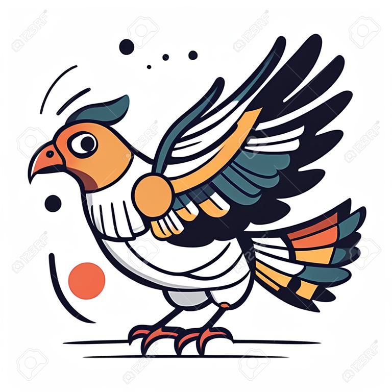 Illustration d'un faisan aux ailes déployées illustration vectorielle