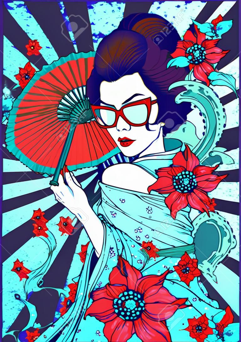 Glamour geisha image illustration