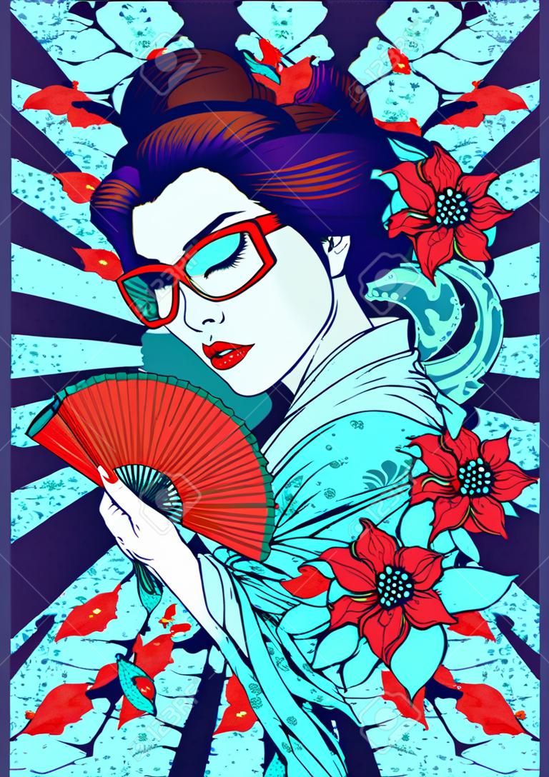 Glamour geisha image illustration
