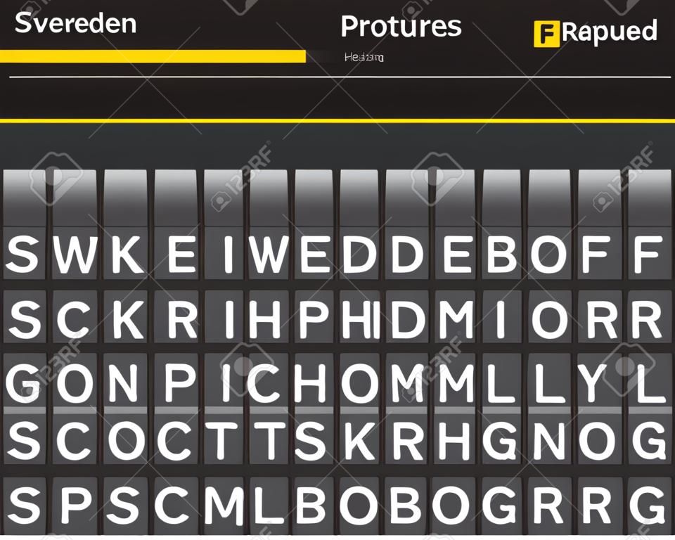 Sweden flip alphabet airport departures, Sweden, Gothenburg, Stockholm, Helsingborg
