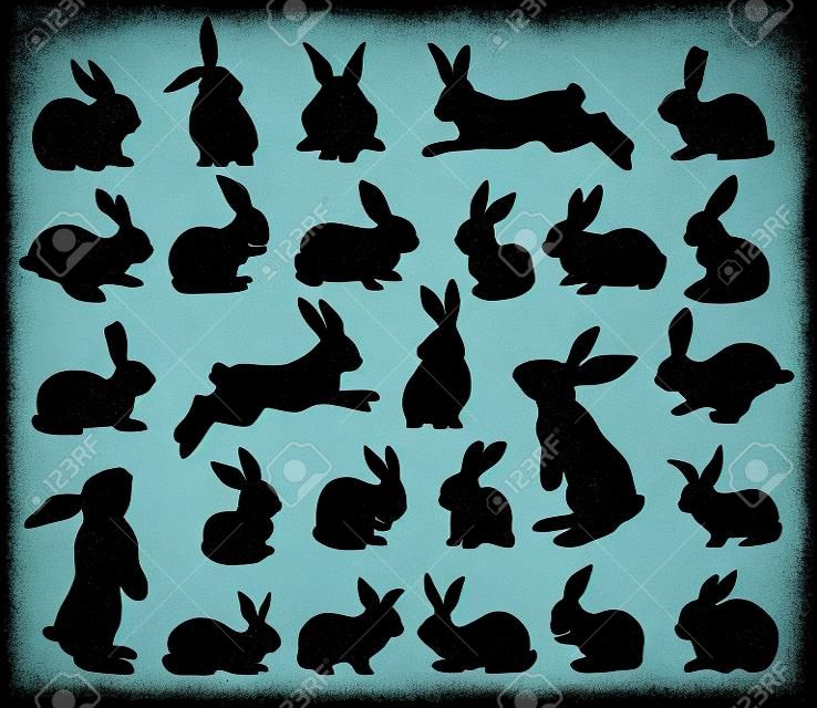 Sammlung von Kaninchen Silhouetten